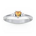 thumbnail image 2 of Birthstone Heart Ring with Shoulder Accents - Citrine (November), 2 of 4