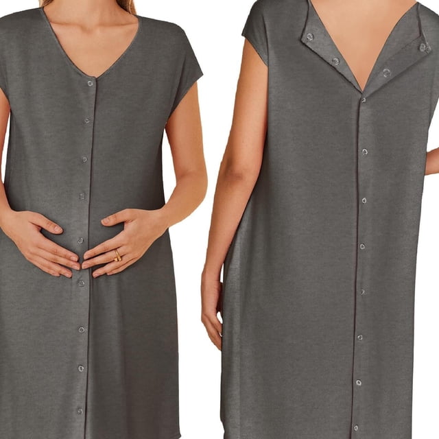 QJUHUNG Pyjama de Maternité avec Boutons Pyjama d'Accouchement/naissance/hôpital avec Poches