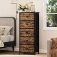 thumbnail image 4 of GUNAITO Commode Haute pour Chambre avec 5 Tiroirs Commode Bac de Rangement en Tissu Brun Rustique, 4 of 9