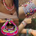 thumbnail image 3 of 3600 Pcs Clay Beads for Bracelet Making Kit, 24 Colors Flat Round Polymer Clay Beads, 3 of 8