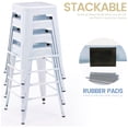 thumbnail image 2 of Heavenly Collection Industrial White Metal Counter Stools Set of 3 - Tolix-Style Backless Barstools with Wooden Seat Option - Ideal for Kitchen Islands & Patios, 2 of 8