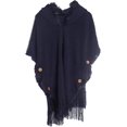 thumbnail image 1 of LinYooLi Wrap Shawl Poncho Cape for Women Oversized Solid Color Hooded Pashmina with Tassels Cold Weather, 1 of 5