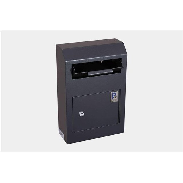 Protex Safe 313 cu ft. Wall-Mount Locking Payment Drop Box Security Safe Locker, Black