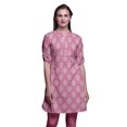 thumbnail image 1 of Bimba Kurtis Indiennes Courtes pour Femmes Tunique Imprimée Chemise à Manches Roulées, 1 of 6