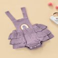 thumbnail image 2 of Baby Summer Ruffle Romper  Sleeveless Elastic Waist Rainbow Embroidery Strap Bodysuit, 2 of 6