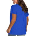 thumbnail image 2 of LNGOOR Économies d'Été! Hauts d'Été Grande Taille pour Femmes 2024 Mode Décontractée Col Rond Manches Courtes T-Shirts Coupe Ample Blouse Rouge S, 2 of 5
