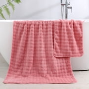 Tyidzon 2 Pcs Bath Towels Set for Bathroom Cotton Thick Soft Absorbent Towel Set of 2 Household Wash Face Gift Towel