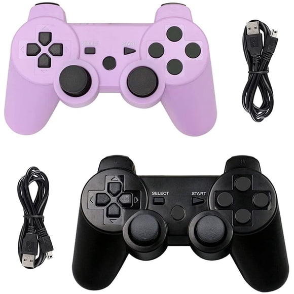 SAYDY PS3 Controller 2 Pack Wireless Bluetooth Gamepad Controller for SAYDY 3 Controller PS3 Wireless Controller Purple and Black