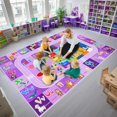 thumbnail image 1 of Educational Area Rug - ABC Rugs for Kids Playroom Classroom Carpet for Learning ABC Alphabet,Numbers,Animal,Colors,Season Kids Play Mat for Boys Girls Bedroom Decor,Purple,4.5x6 Feet, 1 of 6