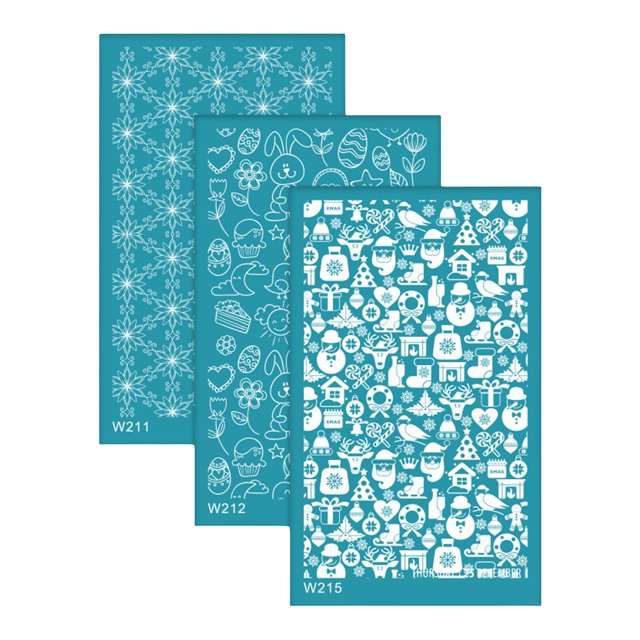 Abbracc 3 Pcs Outil en Argile Pochoirs pour Sérigraphie, Kit d'Impression Réutilisable pour Sérigraphie, Soie
