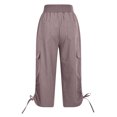 thumbnail image 3 of QATAINLAV Pantalons Capris Cargo pour Femmes Pantalons de Randonnée Extérieur Légers Athlétiques de Voyage Pantalons Décontractés Joggers Raccourcis avec Multiples Poches Rabais de 90 % Liquidation Rose m, 3 of 8