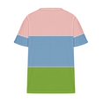 thumbnail image 4 of Timegard Plus Size Top for Women Notched V Neck Drop Shoulder Color Block Short Sleeve Casual Blouse, 4 of 5