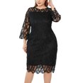 thumbnail image 3 of LSLJS Mode Women Sexy Plus Size Long Sleeve Splicing Perspective Sequin Dress, 3 of 5