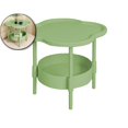 thumbnail image 1 of Dvruxg Petite Table d'Appoint Ronde, Table d'Extrémité à 2 Niveaux, Table de Nuit Moderne avec Panier en Tissu, Tables d'Appoint Rondes pour Salon et Chambre, 1 of 5