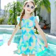 thumbnail image 2 of Toddler Girl Rash Guard Swimsuits Ruffle Floral Pattern Sun Protection Long Sleeve Beach Bathing Suit 3-4 Years Girls Clothing, 2 of 9