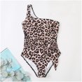 thumbnail image 4 of WREESH Women With Chest Pad Without Underwire One-Shoulder Lace-Up Swimsuit, 4 of 5
