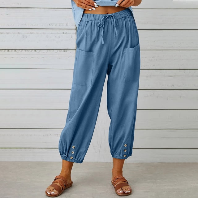 VEKDONE Articles Prime à Moins de 5 Pantalons en Coton et Lin Femmes Commandes Passées par Moi à Être Livrées