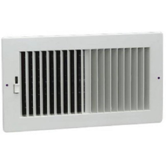 American Metal Products 382W10X4 White 2 Way Sidewall Register- 10 x 4 in
