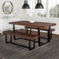 thumbnail image 2 of 3-Piece Farmhouse Dining Set - Mahogany and Black, 2 of 3