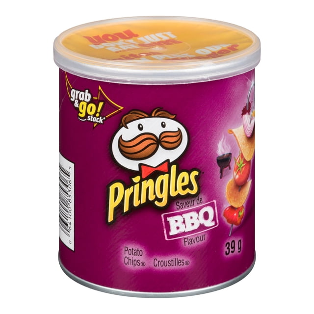 Pringles Croustilles de Pommes de Terre Barbecue, Petite Conserve / 39 G/unité, 12 Unités/caisse