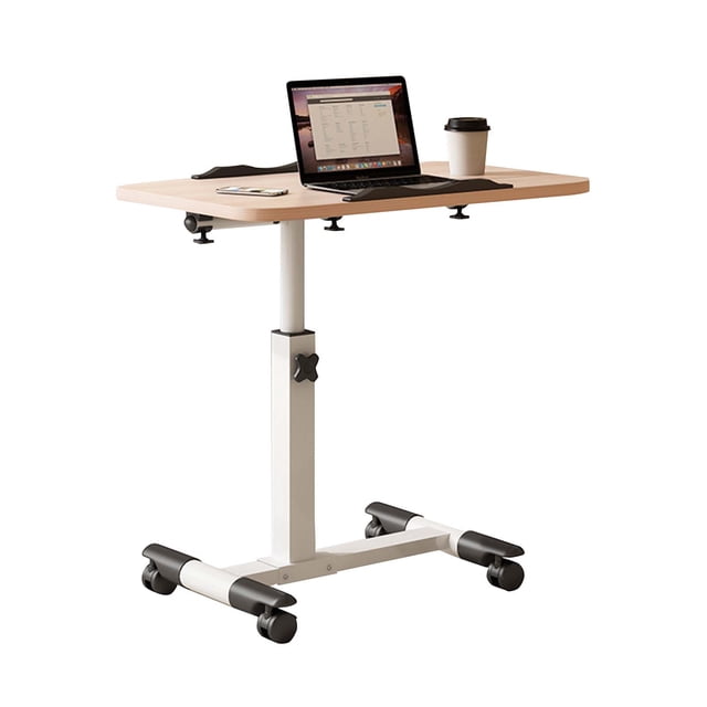 Table de Chevet au-Dessus du Lit avec Roulettes, Table au-Dessus du Lit à Hauteur Réglable, Table de Chevet Mobile pour Hôpital avec Plateau Inclinable