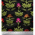 thumbnail image 1 of Soimoi Velvet Fabric Leaves & Floral Artistic Print Fabric by Yard 58 Inch Wide, 1 of 5
