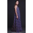 thumbnail image 4 of Bimba Bleu Royal Feuilles Florales et Imprimé Vêtement de Nuit pour Femmes Longue Robe Maxi à Bretelles Spaghetti Tenue de Sommeil Robe Medium, 4 of 5