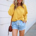 thumbnail image 2 of Birdeem Mode Femmes Décontracté Uni Manches Longues Chandail Chandail en Molleton Blouse Tops, 2 of 5