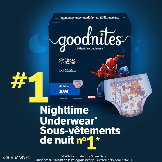 Goodnites Boys Nighttime Bedwetting Underwear, XS (28-43 lbs), 44