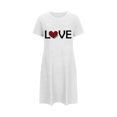 thumbnail image 5 of Chemises de Nuit pour Femmes Manches Courtes Chemises de Nuit pour Dormir Nuisette à Enfiler Douce Mignonne Imprimée Robe de Nuit Robes pour Femmes Tenue de Nuit Robe de Pyjama Blanc G, 5 of 5