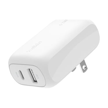 Chargeur mural double port Belkin BoostCharge 42 W, chargeur USB-C + USB-A, charge rapide pour iPhone 15, 15 Plus, 15 Pro, 15 Pro Max, 14, 14 Pro Max, iPhone 13, Galaxy S23 Ultra, iPad, AirPods et plu