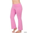 thumbnail image 1 of CHUANK Womens & Plus Stretch Cotton Fold-Over High Waist Bootcut Workout Flared Yoga Pants, 1 of 4