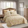 thumbnail image 3 of JML Ensemble de Courtepointe 3 Pcs Taille King, Doux Réversible 1 Courtepointe & 2 Couvre-Oreillers, Floral Beige, 3 of 6