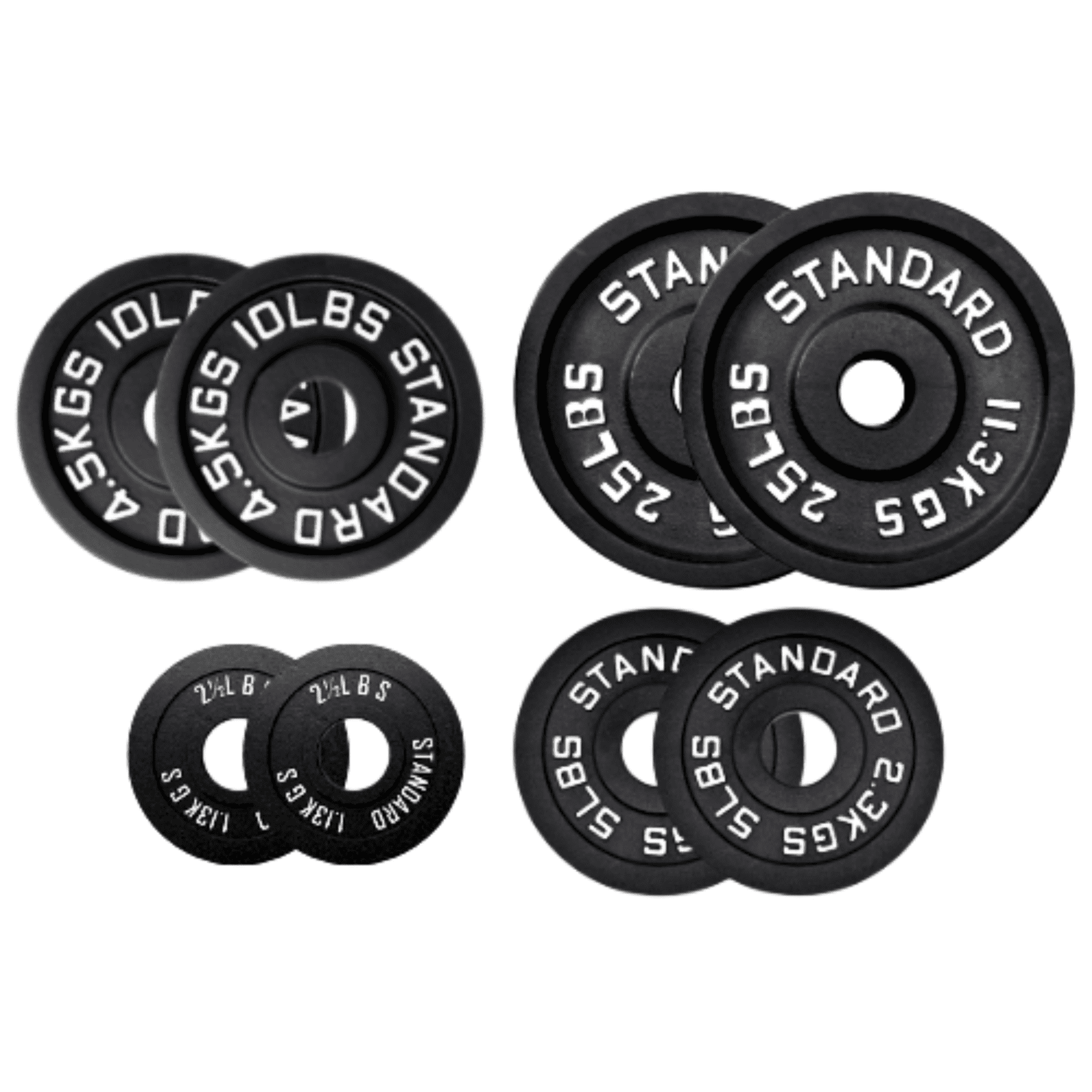 HAJEX Ensemble de Plaques de Poids Rondes en Fonte Standard 1 Pouce - Ensemble de 85 Lb - (2,5 Lb, 5 Lb, 10 Lb et 25 Lb)