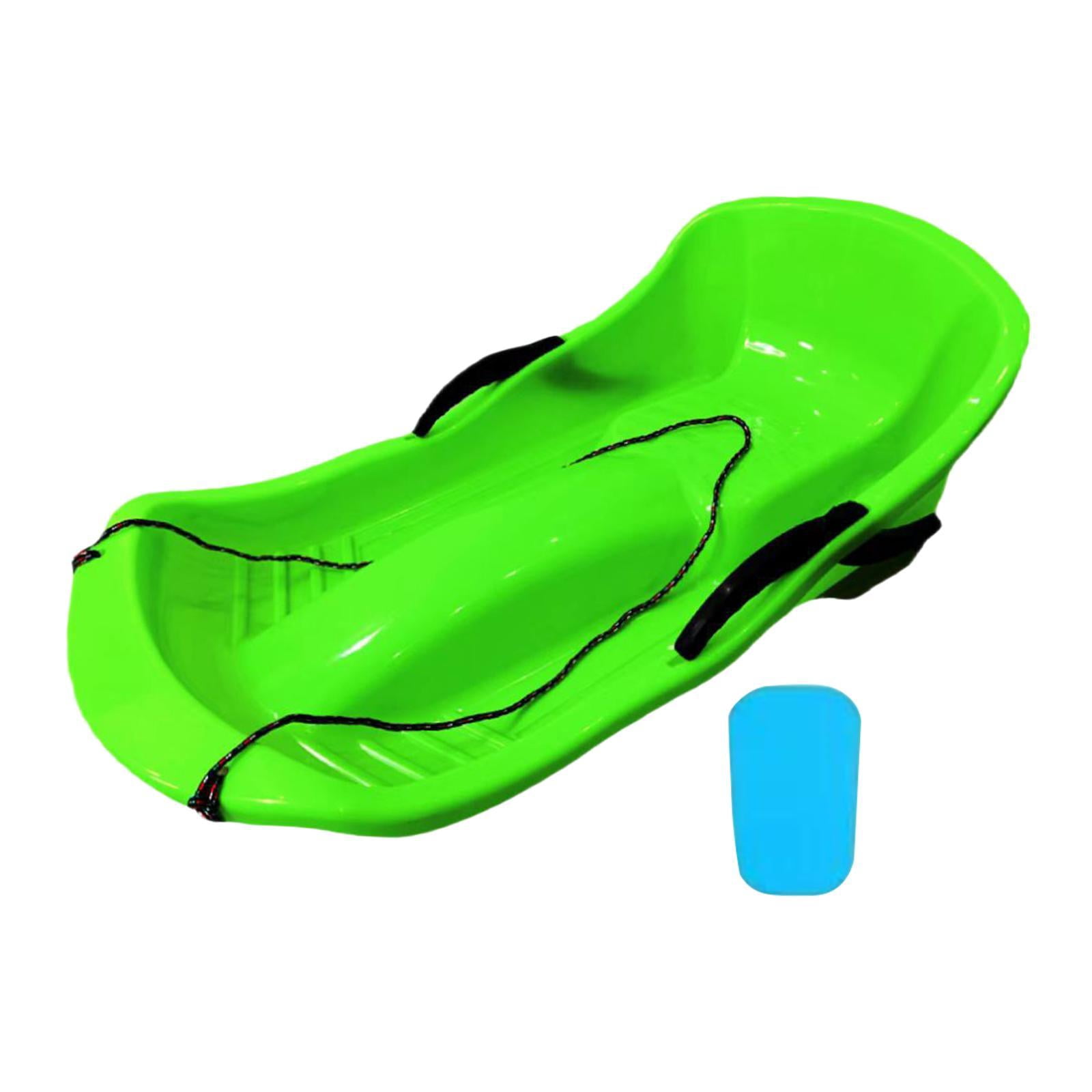 Lipstore Traîneau de Neige Classique Résistant à l'Usure avec Corde de Traction Épaissi avec Freins Luge Vert