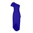 thumbnail image 3 of Birdeem Womens Solid Color Dress Fashion Single-Shoulder Flap Split Dress Dress, 3 of 7