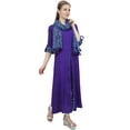 thumbnail image 5 of Bimba Indian Women Rayon Designer Purple A-Line Kurta Ethnic Kurti With Scarf - 16, 5 of 5