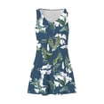 thumbnail image 4 of Pisexur Robe d'Été pour Femme, Plage, Décontractée, Sans Manches, Midi, Imprimé Floral, Débardeur, Ample, Robe Soleil avec Poche, P-2TG, 4 of 6