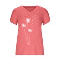thumbnail image 4 of Besolor Hauts d'Été pour Femmes Manches Pétales Tendance Chemises Imprimées Manches Courtes Col Rond Décontracté Blouse Tee, 4 of 4