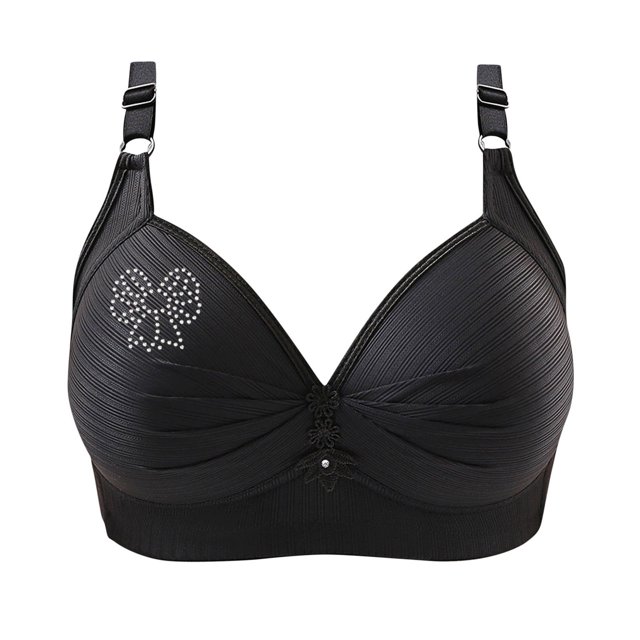 Birdeem Bras for Women Womans Printing Gathered Together Large Size Daily Bra Underwear No Rims