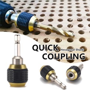 Vacemry Quick Change Drill Chuck Tool, /4 Inch Hex Shank 60mm Drill Bit Adapter, Fast Coupling Keyless Chuck for Cordless Drill Driver Impact Wrench Power Tool Accessories