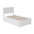 thumbnail image 4 of Madison Lit Plateforme en Bois Simple TG avec Pied de Lit et Tiroirs de Rangement, Blanc, 4 of 8