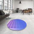 thumbnail image 4 of Ahgly Tapis d'Intérieur Lavable en Machine Carré Transitionnel Bleu Ciel, 4 Pieds Carré, 4 of 7