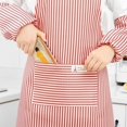 thumbnail image 2 of Waterproof Fabric Striped Anti-Fouling Apron Sleeves Housework Restaurant Home Cleaning Two-Piece Kitchen（Blue）, 2 of 6