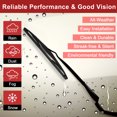 thumbnail image 2 of Unique Bargains 3 Pcs 26" 17" 14" Front Rear Windshield Wiper Blade Set Fit for Subaru Outback with J / U Hook Black, 2 of 5