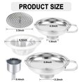 thumbnail image 2 of Stainless Steel Food Canning Funnels for Kitchen Use,Wide Mouth Funnel for Regular Mason Jar,Large Canning Supplies Kit for Filling Bottle(2pcs funnels,Strainer,mesh,Dispensing Funnel), 2 of 7