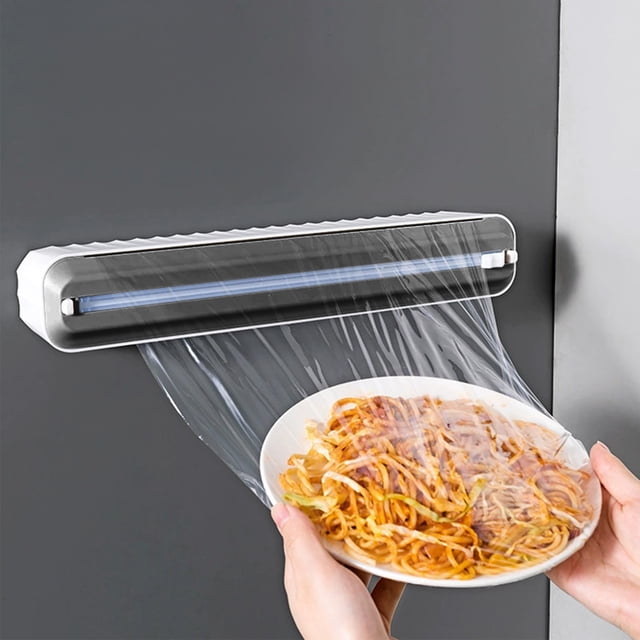 TIMIFIS Stainless Steel Tableware Magnetic Cutter Home Refrigerator Kitchen No Tear Cutter Plastic Wrap Cutter Special with Cutter Kitchen Gadgets