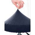 thumbnail image 4 of Deep Gray Fleece Salon Stool Cover: Universal Elastic Fit for 30-40cm Round Bar Stools, Non-Slip, Washable, Height-Adjustable, Durable Polyester-Ammonia Blend Furniture Protector for Hair Salons &, 4 of 6
