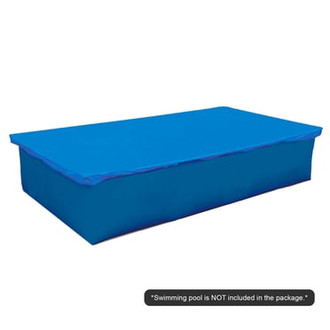 Zootealy Housse de Piscine Rectangulaire Bleue Robuste Résistante à l'Eau, Housse de Piscine en PE Portable, Housse de Protection pour Piscines hors Terre