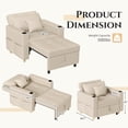 thumbnail image 3 of AECOJOY Fauteuil-Lit Convertible 3-en-1 et Canapé-Lit Futon avec Dossier Réglable et 2 Oreillers - Beige, 3 of 10